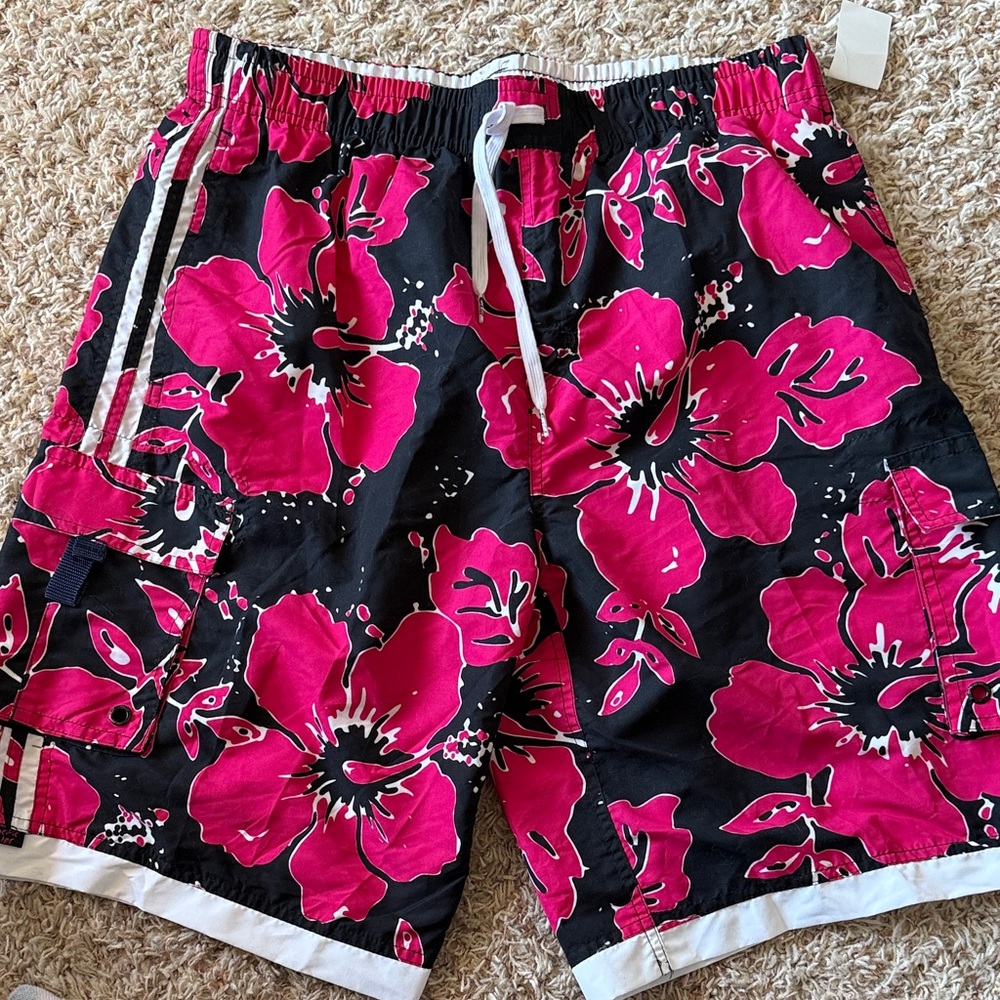 Men’s Floral Swim Shorts with Drawstring